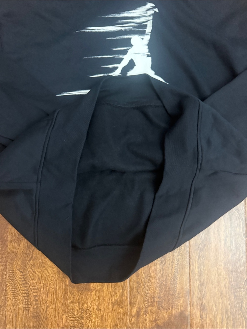 Jordan Black Pullover Hoodie with White Jumpman Graphic - Picture 7 of 11